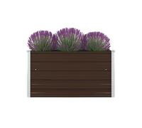 Jardinière Bac à Plante Pot à Fleurs Bac à Fleurs Légumes Herbes Véranda Jardin Patio Extérieur 100x100x45 cm Acier 47023