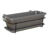 Jardinière balcon avec réserve d'eau VENEZIA - Plastique - Anthracite - Rectangulaire - 18x30x51 cm - ARTEVASI