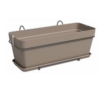 Artevasi Kit jardinière Capri – Plastique rectangulaire Taupe – L50,2 x P28,5 x H20,7 cm