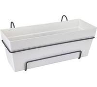 Jardinière Balcon Elho Loft Urban Allin1, 49 x 27 x 21 cm, Avec Support, Blanc, 100% Recyclé