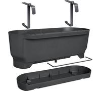 Jardinière Balconnière Elho Greenville Easy Balcony, 52 cm, Living Noir, 52 x 21.2 x 19.4 cm, 15 L