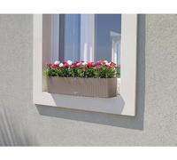 Jardinière Balconnière LECHUZA Balconera Cottage 80, 79 x 19 x 19 cm, 12 L, Kit Complet, Brun Sable