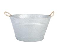 Jardinière bassine en zinc patiné 48x37x28,7cm - ESSCHERT DESIGN - Rectangulaire - 9 L - Gris