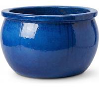 Jardinière « Bavaria » bleu royal en céramique résistante au gel, pot de fleurs en grès pour jardin