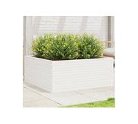 Jardinière blanc 110x110x46 cm bois de pin massif