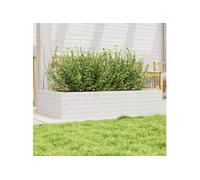 Jardinière blanc 110x60x23 cm bois de pin massif