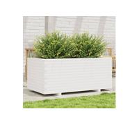 vidaXL Bac à plantes blanc 110x60x49,5 cm pin massif