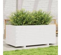 vidaXL Bac à plantes blanc 110x60x49,5 cm pin massif