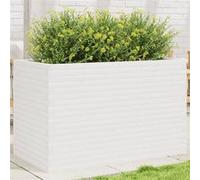 Jardinière blanc 110x60x68,5 cm bois de pin massif G