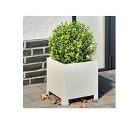vidaXL Jardinière Acier Blanc 30x30x30