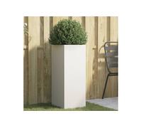 vidaXL Bac à plantes blanc en acier 32x29x75 cm