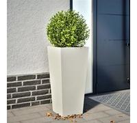 vidaXL Bac à plantes blanc 35x35x75 cm acier