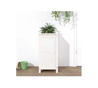 vidaXL Bac à plantes blanc 40x40x78 cm pin massif