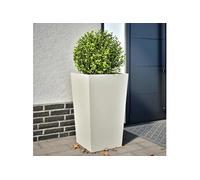 Jardinière blanc 45x45x75 cm acier, jardinière d'extérieur, boîte à fleurs, boîte de jardin, jardinière de patio, 851096