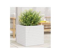 vidaXL Bac à plantes blanc 50x50x46 cm pin massif