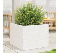 vidaXL Bac à plantes blanc 60x60x46 cm pin massif