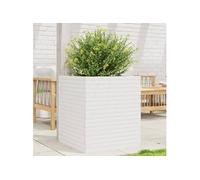vidaXL Bac à plantes 60x60x68,5 cm bois de pin massif blanc