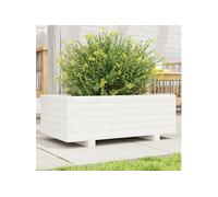 vidaXL Bac à plantes blanc 70x40x26,5 cm pin massif