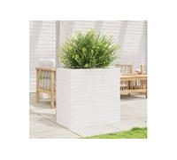 Jardinière blanc 70x40x68,5 cm bois de pin massif, jardinière d'extérieur, bac à fleurs, bac à tomates, jardinière de 3282485