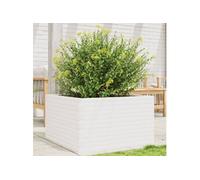 vidaXL Bac à plantes blanc 80x80x45,5 cm pin massif