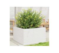 vidaXL Bac à plantes blanc 80x80x46 cm pin massif