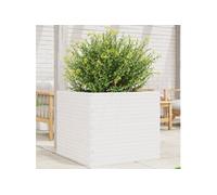 vidaXL Bac à plantes 80x80x68,5 cm Pin massif Blanc