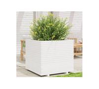 vidaXL Bac à plantes blanc 80x80x72 cm en pin massif