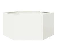 vidaXL Jardinière hexagonale 104x90x45 cm en acier blanc