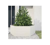vidaXL Bac à plantes blanc hexagonal 138x120x45 acier