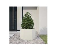vidaXL Bac à plantes hexagonal 69x60x45 cm Acier Blanc