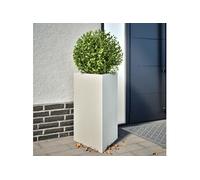 vidaXL Bac à plantes triangulaire blanc 50x43x75 cm acier