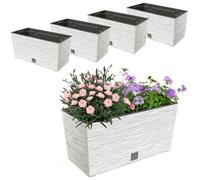 Jardinière - Botle - 39.5x19.5 Cm - 12l - Blanc - Insert 8l Inclus Multicolore
