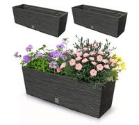 2x 18l balcon box 58x19,5 cm anthracite + insert spacieux 12l