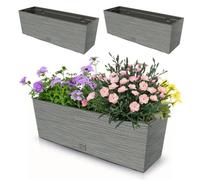 2x 18l balcon box 58x19,5 cm gris + insert spacieux 12l