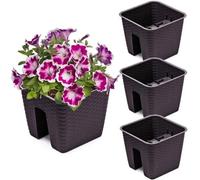 Jardinière - Botle - Set De 3 - Imitation Rotin - Umbra Brown - 8,5 L - 27,2 Cm Multicolore