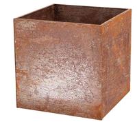 Jardinière carré effet rouille en acier corten - Orange - Taille S - L 38,2 x l 38,2 x H 38,2 cm