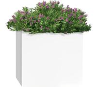 Jardinière carrée - 50 cm - Blanche - Plastique - Pour l'intérieur et l'extérieur - Décorative - Jardinière