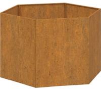 Jardinière carrée en acier corten, pot de fleurs décoratif pour jardin et balcon, résistant aux intempéries, 60x60x45 cm, couleur rouillée