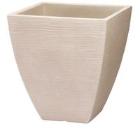 Jardinière carrée striée 40 x 42 cm sable - PROGARDEN