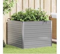 vidaXL Lit surélevé 100 x 100 x 77 cm Acier galvanisé Gris 100 l