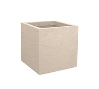 EDA Pot carré Volcania'Up 21 L – Imitation pierre beige calcaire 29,5x29,5x29,5 cm