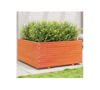 vidaXL Bac à plantes en pin massif brun ciré 100x100x49,5 cm