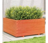 vidaXL Bac à plantes brun cire 100x100x49,5 cm Pin massif