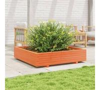vidaXL Jardinière en pin massif 110x110x26,5 cm brun cireux