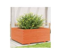 vidaXL Bac à plantes brun cireux 110x110x49,5 cm Pin massif
