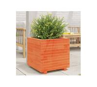vidaXL Bac à plantes brun cire 50x50x49,5 cm Pin massif