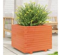 vidaXL Bac à plantes brun cireux 60x60x49,5 cm Pin massif
