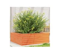 Jardinière cire marron 70x70x23 cm bois de pin massif