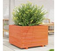 vidaXL Bac à plantes brun cireux en pin massif 70x70x49,5 cm