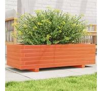 vidaXL Bac à plantes en pin massif 90 x 40 x 26,5 cm brun cireux